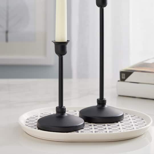 12 Pack: 6.3" Black Metal Candle Holder by Ashland®